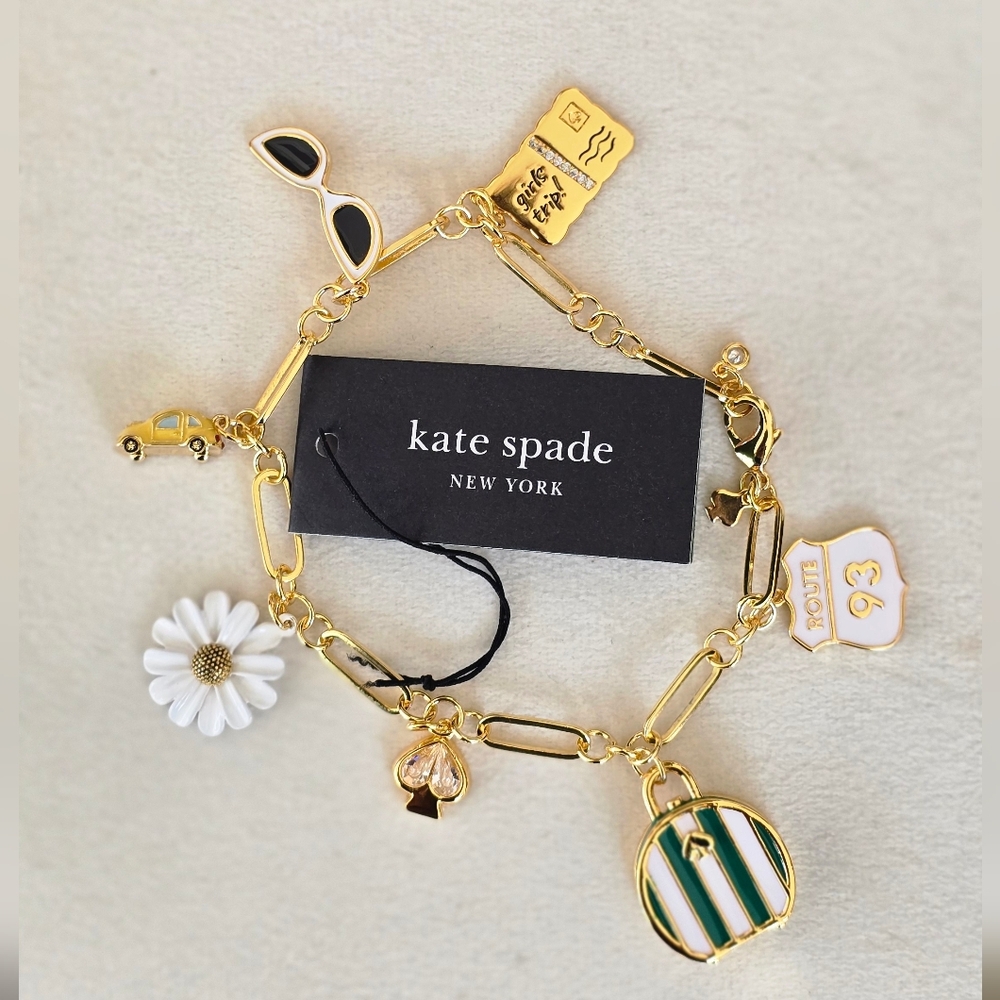 Kate Spade Off We Go Travel Charm  Bracelet